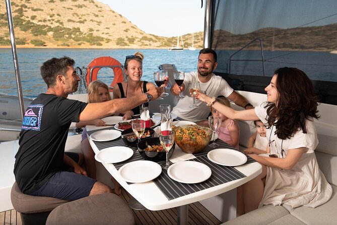 Ag. Nikolaos Catamaran to Spinalonga - Gourmet Meal & Water Toys - Kolokithia Beach and the two swimming stops