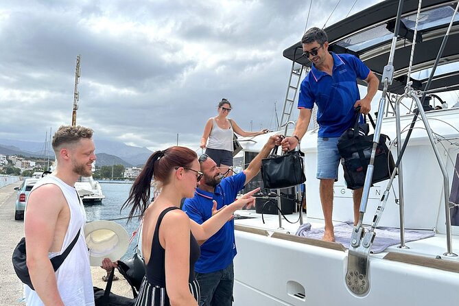 Ag. Nikolaos: Catamaran Trip with Sushi, Drinks, & Water Toys - Two swim stops with boards, masks, and a sea scooter