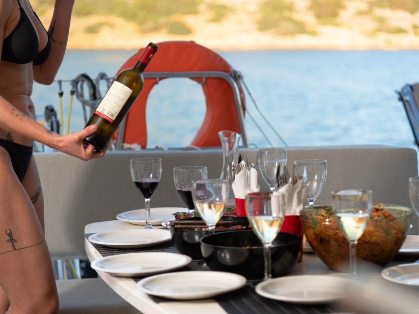 Agios Nikolaos All-inclusive Catamaran Cruise & Water Toys - Kolokytha Bay, where the boat becomes a water park
