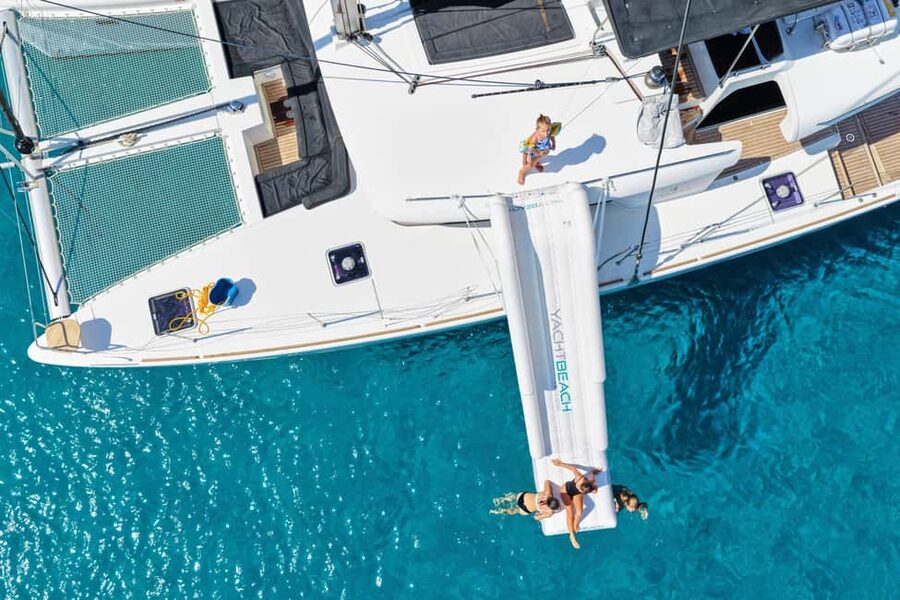 Agios Nikolaos All-inclusive Catamaran Cruise & Water Toys - The Cave of Barbarossa and the first sea views