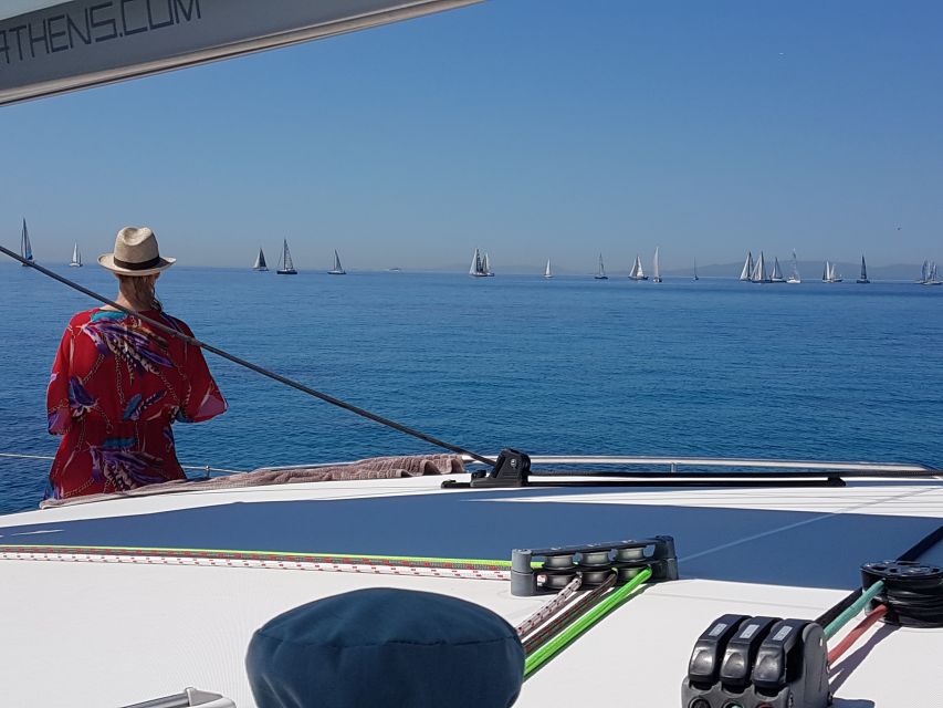 Athens: Riviera Catamaran Cruise with Meal and Drinks - Swimming near Voula