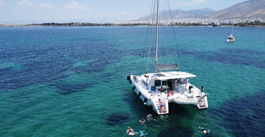 Athens Riviera Private Catamaran Cruise with Meal and Drinks - First Stop: Swimming Near Vouliagmeni and Asteras Bay