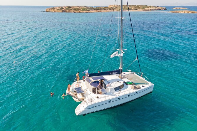 Athens Semi Private Sunset Catamaran Cruise with meal & drinks - Vouliagmeni Beach and the first swim