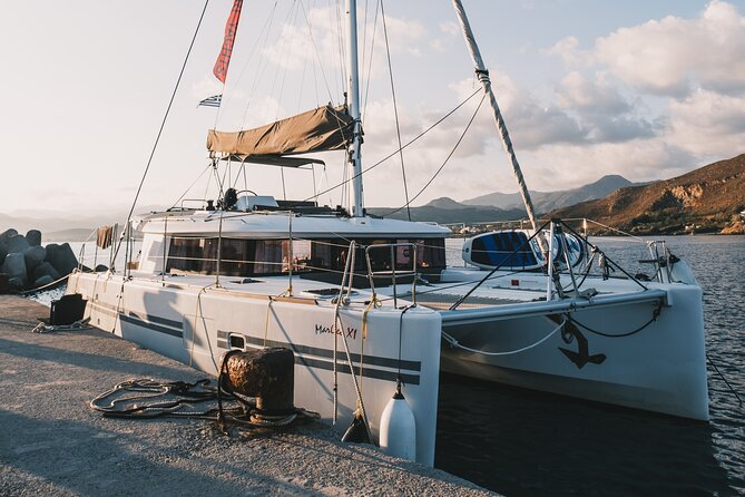 Balos & Gramvousa Luxury Catamaran Sailing Cruise from Kissamos - Starting from Kissamos with a smooth setup
