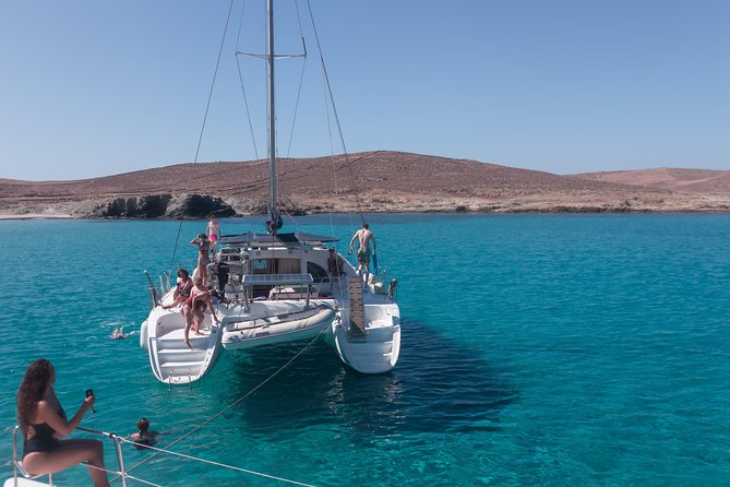 Catamaran Day & Sunset Cruises with meals Drinks and transportation - Rhenia’s long swimming stop