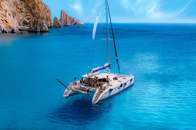 Catamaran Full-Day of Milos and Poliegos With Lunch & BBQ - Poliegos and the Galazia Nera swim