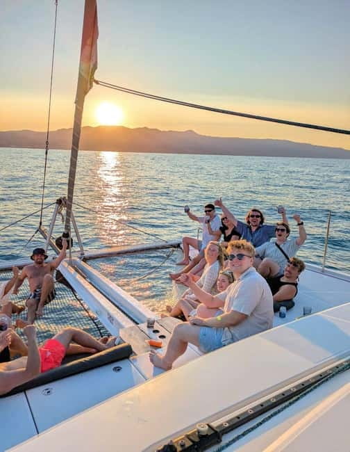Chania Old Port:Luxury Sunset Catamaran Cruise with Prosecco - Sushi, fruit, and the open bar