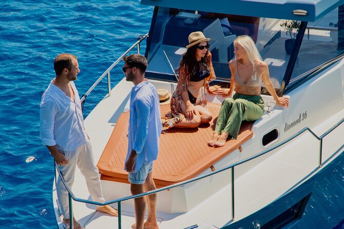 Diamond 36 Private Motor Yacht Caldera Cruise - One hour at the volcanic hot springs