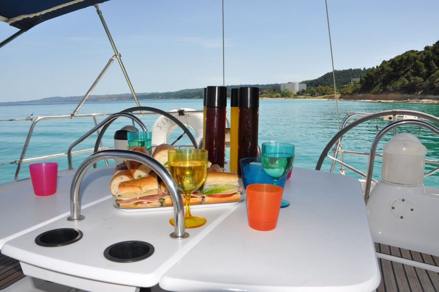 From Nea Fokea: Chalkidiki 6-Hour Cruise by Sailing Boat - Kalithea is the main lunch and swim stop
