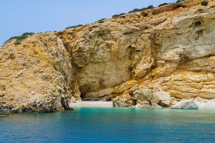 From Paros: Koufonisia & Naxos Sailing Cruise with Lunch - Pezoulia Bay, the first swim stop