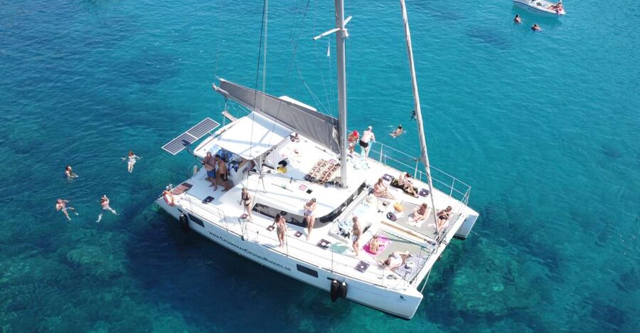 From Rhodes: Private Catamaran Cruise All Inclusive - Afandou Beach: lunch and a longer stretch in the water