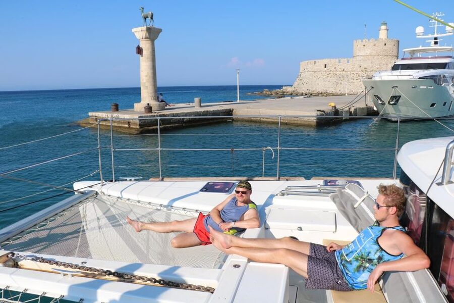 From Rhodes: Private Catamaran Cruise All Inclusive - Life onboard the catamaran