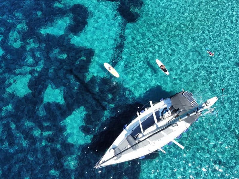 From Skiathos Marina: Yacht Sailing Day Trip with Lunch - Leaving Skiathos New Port with coffee and croissants