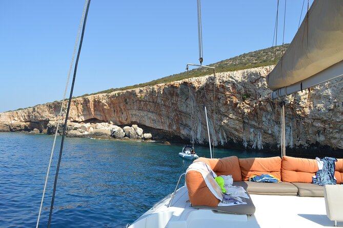 Full Day Catamaran Cruise in Paros - Tripiti sea cave on the Paros coast