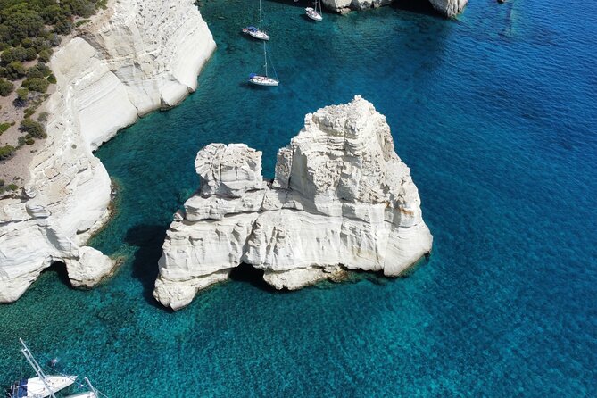 Full day private sailing cruise around Milos island - Agathia Bay starts the swimming day