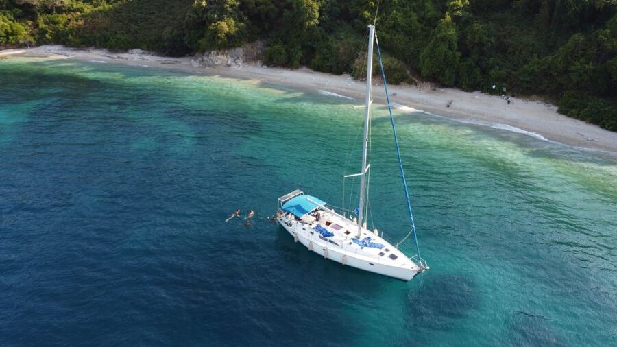 Gouvia: Corfu Island Sailing Trip with Snack and Soft Drinks - The Blue Caves: a memorable final water stop