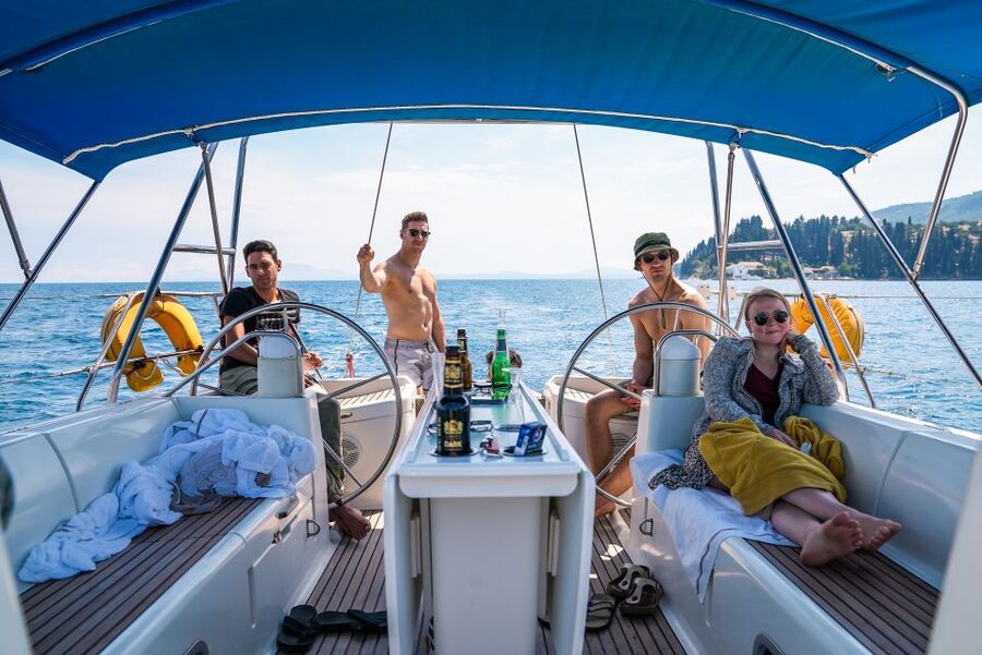 Gouvia: Corfu Island Sailing Trip with Snack and Soft Drinks - Food, drinks, and the onboard routine
