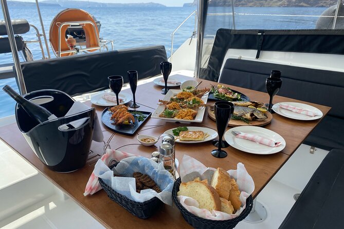 Half Day Premium Catamaran Cruise in Santorini including Oia - Oia and Ammoudi Bay from the sea