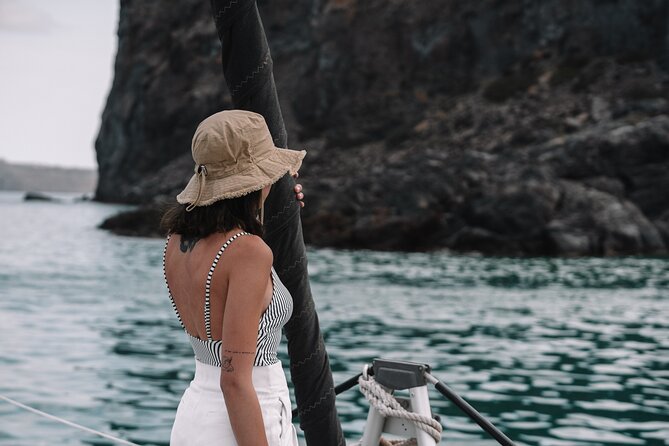 Half-Day Tailor-made Private Catamaran Cruise in Santorini - Passing the Old Harbor and viewing Oia
