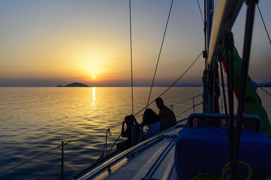 Kassandra: Private Sunset Sailing Cruise with Wine & Fruit - What happens during the three hours
