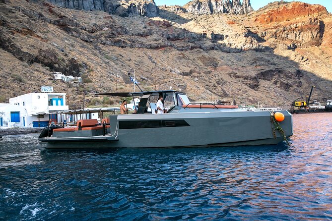Luxury Private Power Catamaran Tour in Santorini - What is included on board