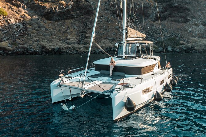 Majestic Catamaran Caldera Cruise with Snacks, Meal & Drinks - Why a catamaran makes sense in Santorini