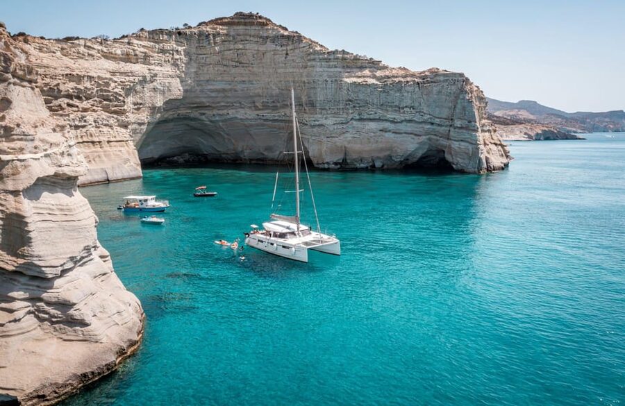 Milos: Full Day Luxury Catamaran with Full Meal & Open Bar - Kleftiko Caves: The Day’s Big Payoff