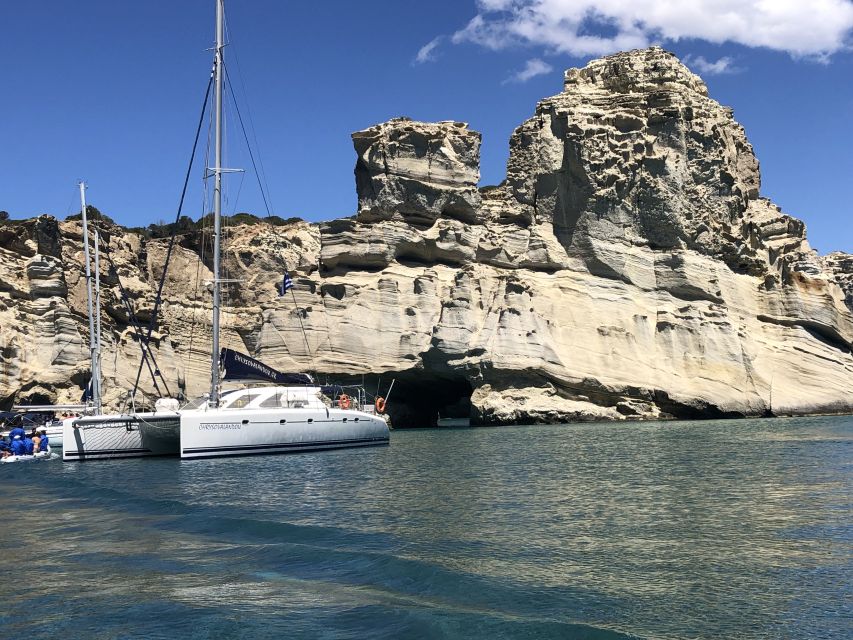 Milos: Half-Day Morning Catamaran Cruise to Kleftiko - Arkoudes and Cape Vani from the water