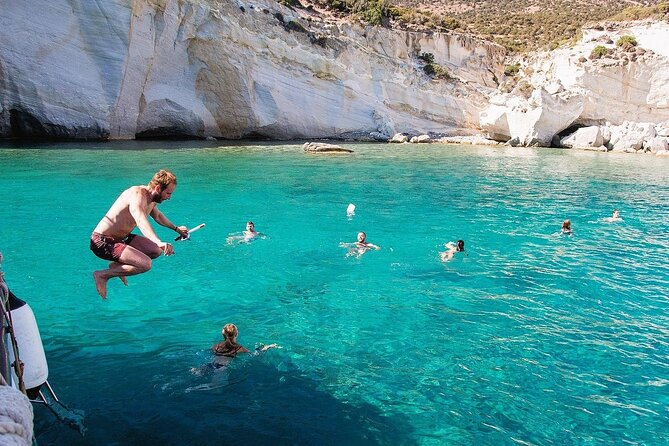 Milos Luxury Catamaran Cruise to Kleftiko Bay with Lunch - Swimming, snorkeling, and the famous pink flamingo