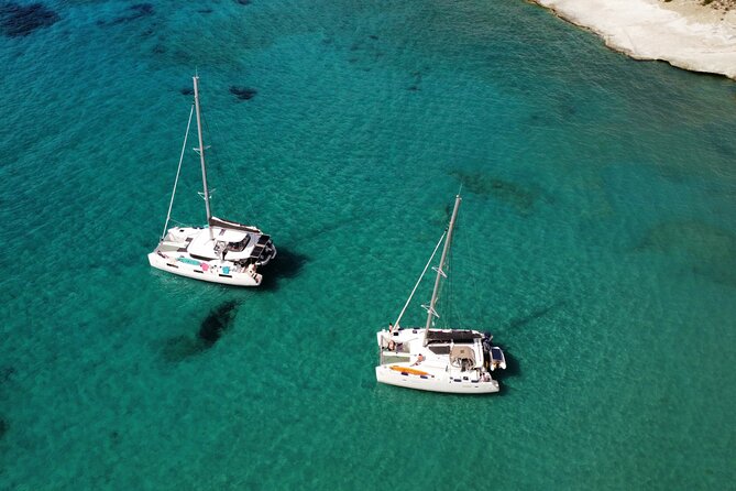 Milos & Poliegos Catamaran Cruise Homemade Full menu BBQ & Drinks - Sykia Cave and the short photo stop