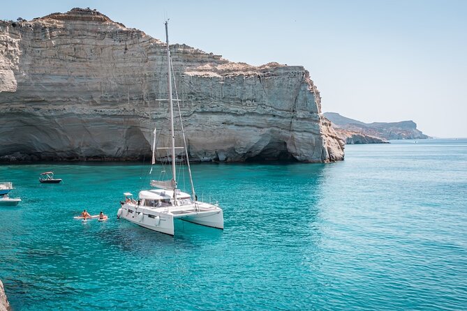 Milos Private Half-Day Catamaran Cruise to Kleftiko with Lunch - Sailing from Adamantas to Kleftiko
