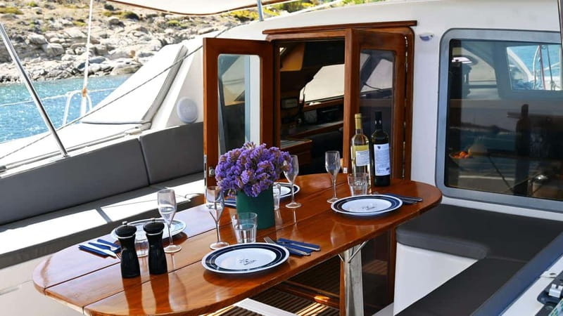 Mykonos: Catamaran Cruises with Lunch and Drinks - Setting out from Ornos Deck