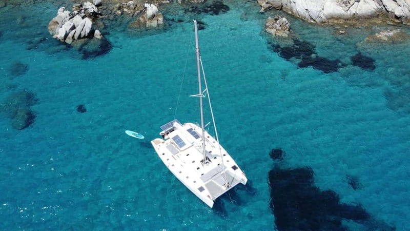 Mykonos: Catamaran Cruises with Lunch and Drinks - The crew: Angel, George, and Stef