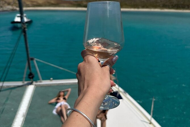Mykonos Shared Catamaran Tour Experience - Two hours at Rhenia for swimming and lunch