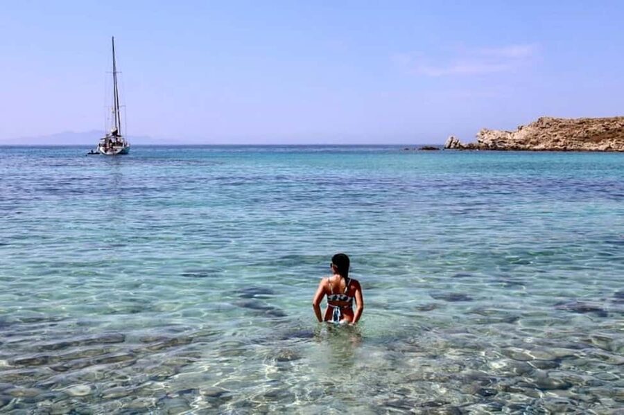 Mykonos: Sunset Sail Cruise to Rhenia, Beach Hopping, Dinner - Seeing five famous beaches from the sea