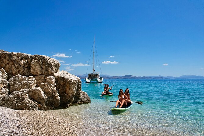 Nafplio Catamaran Full Day Sailing Private Cruise - Karathona Beach for the final swim