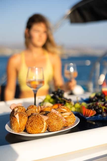 Naxos: Private Sunset Sailing Cruise on a 51-Foot Monohull - Wine, beer, and a simple evening aperitivo