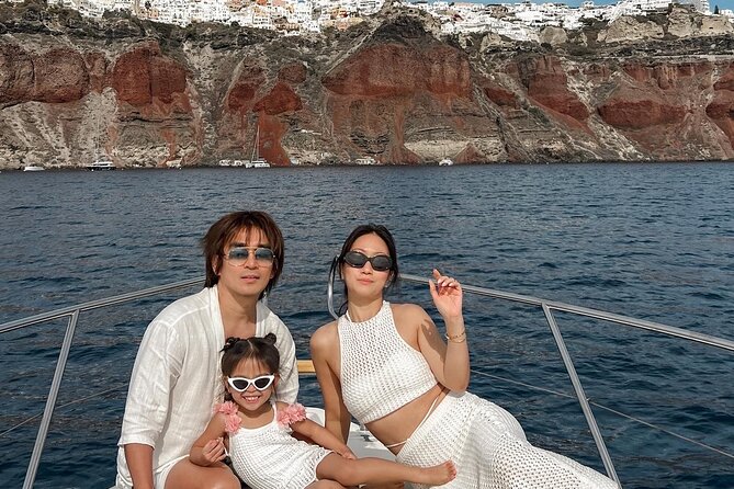 Private all included yacht Tour in Santorini - Fira, Firostefani, Imerovigli, and the Old Port from below