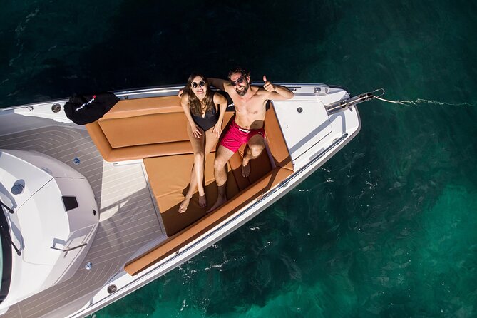 Private Axopar 37 MotorYacht Cruise in Santorini w/ Snack & Drink - A Private Axopar 37, Not a Crowded Excursion Boat
