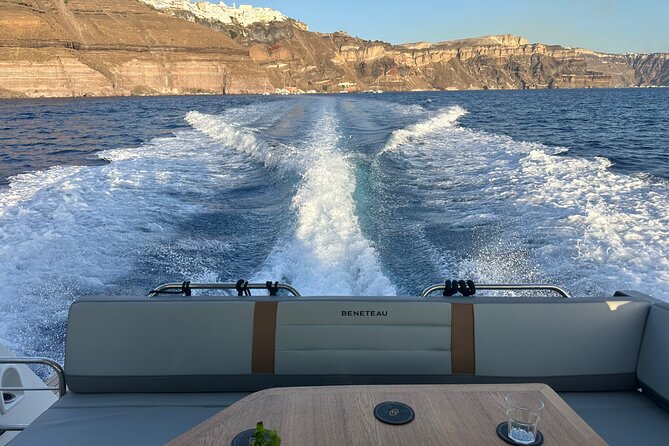 Private Caldera Cruise with Motor Yacht in Santorini - White Beach for clear water and a swim