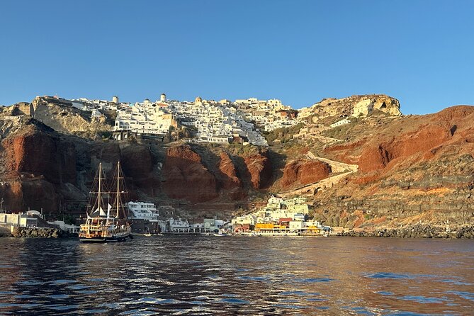 Private Caldera Cruise with Motor Yacht in Santorini - Red Beach and the first clear view of the coast