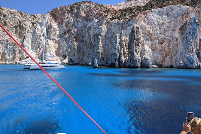 Private Full Day Catamaran Cruise from Paros with Lunch - Panteronisi and the first swim in bright blue water