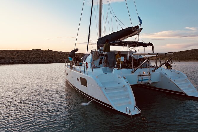 Private Mykonos Catamaran Day Cruise with Meals & Water Toys - Wind can make or break the mood