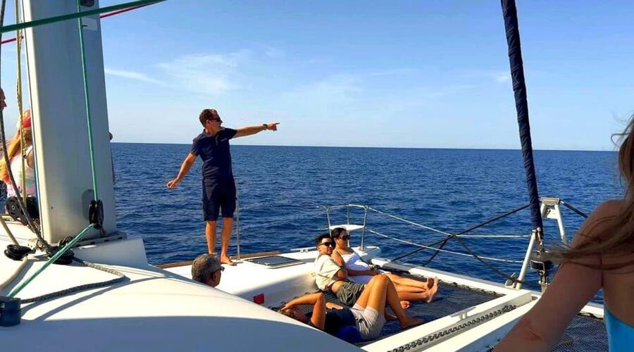 Rethymno: Sunset Catamaran Cruise - Sushi & Open Bar - Sunset over the Mediterranean