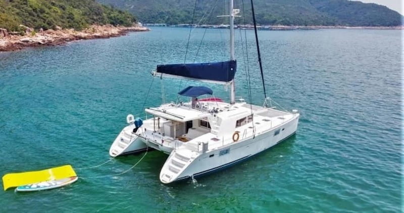 Rhodes: All inclusive Catamaran Escape with Lunch & Drinks - Ladiko Bay, lunch with a view