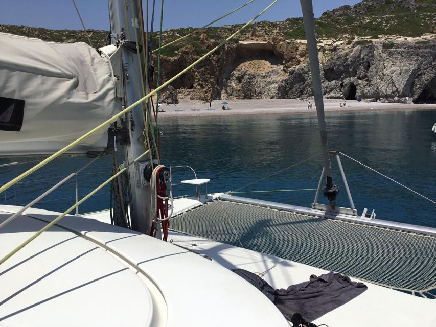 Rhodes: Sailing Catamaran Day Cruise with food and drinks - The first 75 minutes along Rhodes’ East Coast