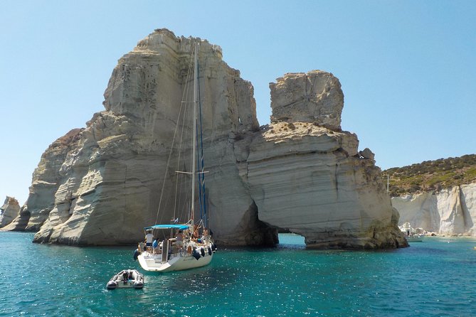 Round of Milos and Poliegos Sailing boat snorkelling cruise - Gerakas combines pale sand and lunch