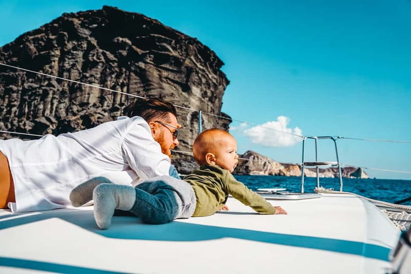 Santorini: All-Inclusive Private Catamaran Experience - Thirassia and the open-water setting