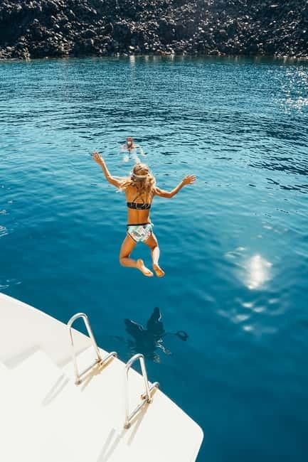Santorini: All-Inclusive Private Catamaran Experience - Crew service and the private atmosphere
