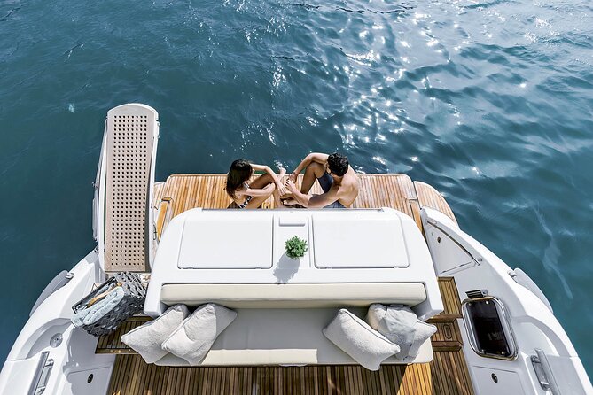 Santorini Caldera: Private Flybridge Yacht Experience - Palea Kameni is a scenic passage